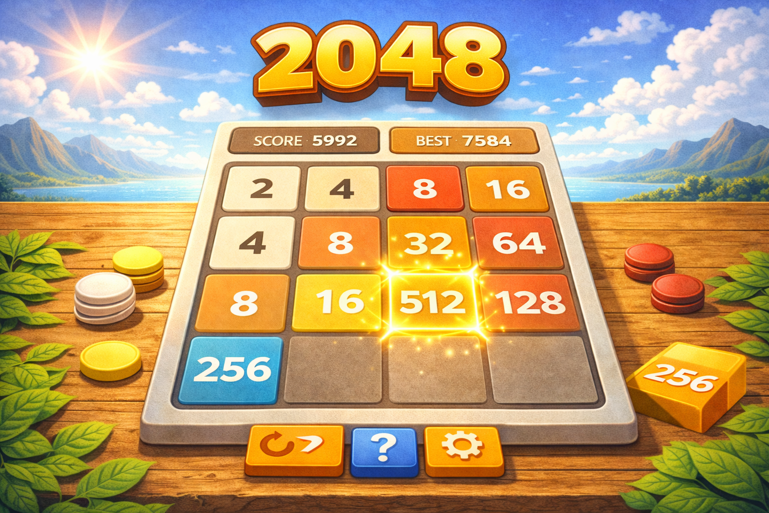 2048 sliding number puzzle — merge tiles to reach the 2048 tile