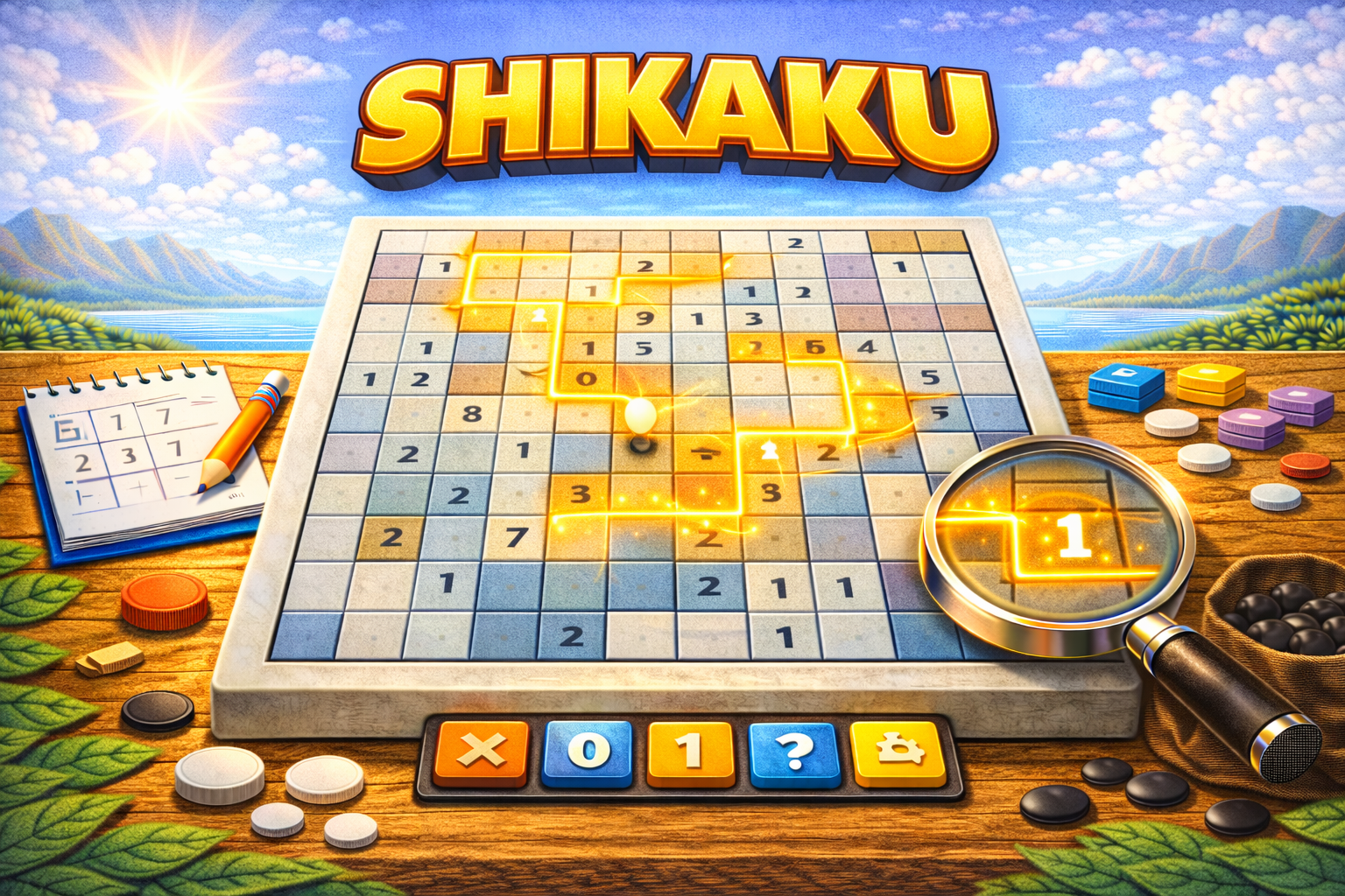 Shikaku rectangle puzzle — divide the grid into rectangles each containing exactly one number