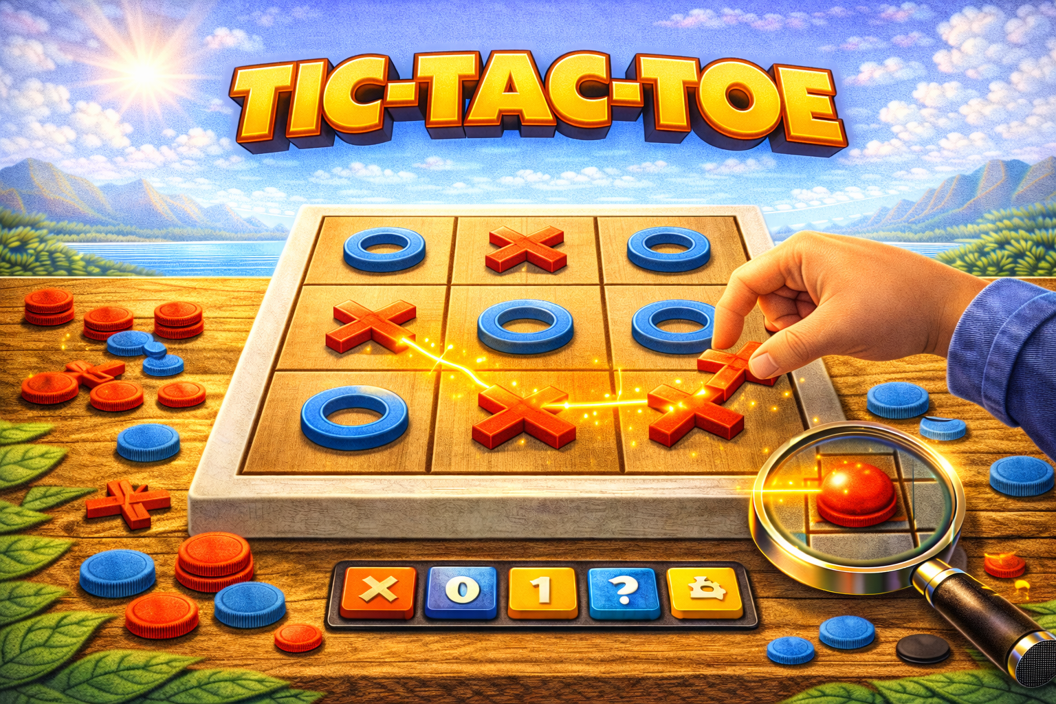 Tic-Tac-Toe classic strategy game — place X's and O's to get three in a row